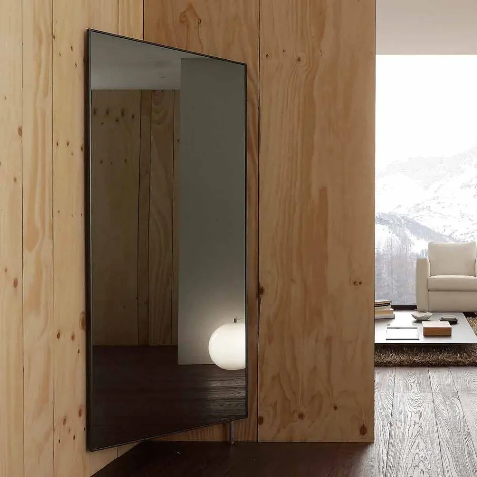 Wandspiegel mit öffnender Tür und Kleiderhaken Made in Italy - Boro Viadurini