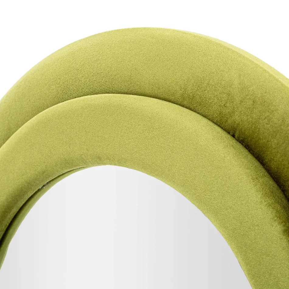 Wandspiegel mit MDF-Rahmen und Samtbezug - Weiß Viadurini