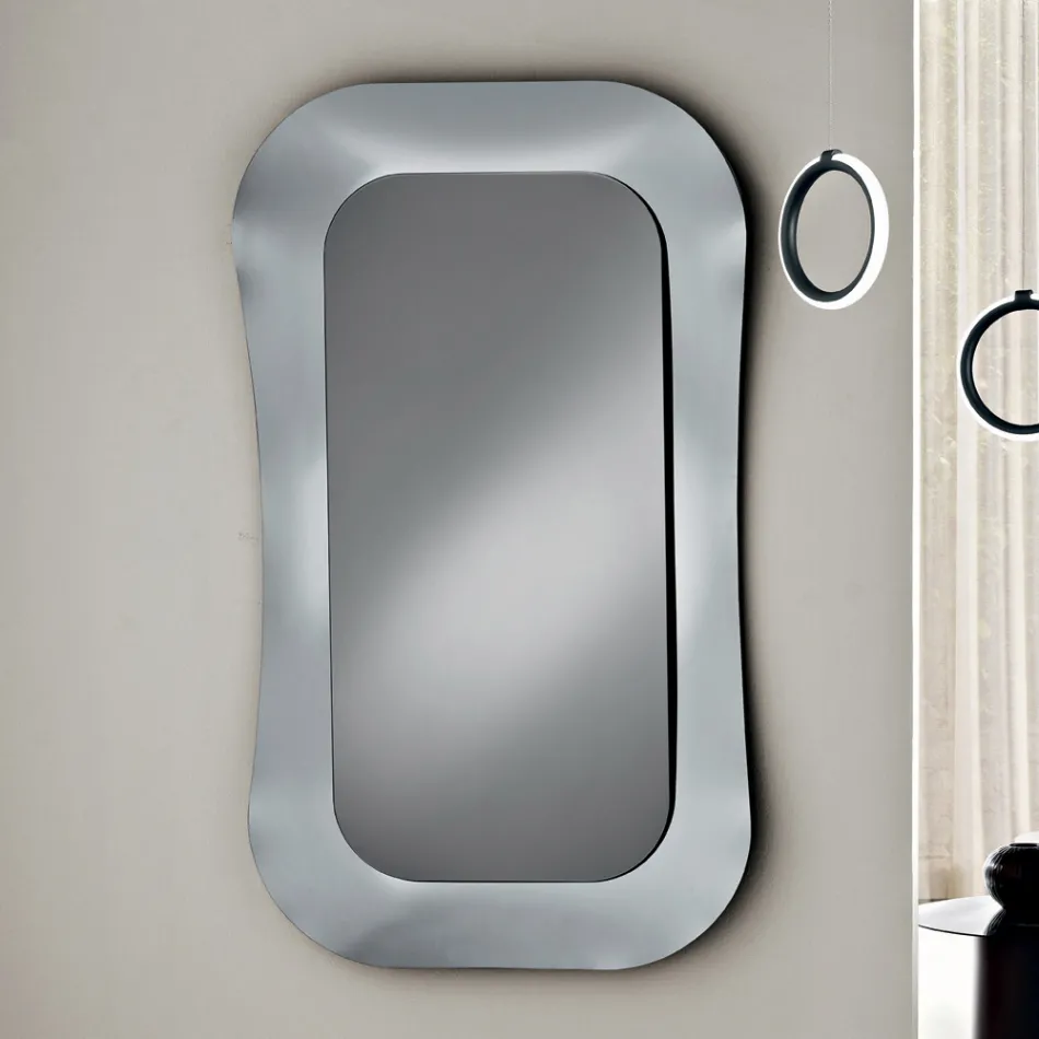 Wandspiegel mit Rahmen aus Fusingglas, hergestellt in Italien – Adored Viadurini