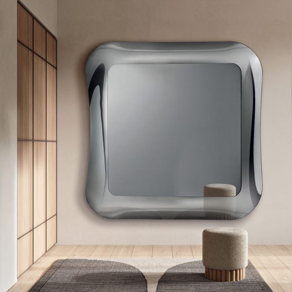 Wandspiegel mit rahmen aus fusingglas, hergestellt in italien – adored