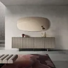 Arabella Wandspiegel mit Gravuren, hergestellt in Italien Viadurini