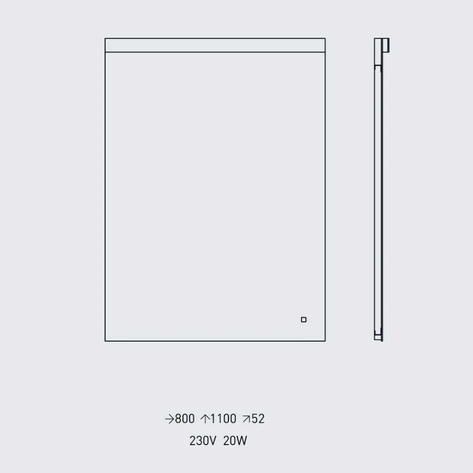 Wandspiegel mit integriertem Licht aus Edelstahl Made in Italy - Tuccio Viadurini