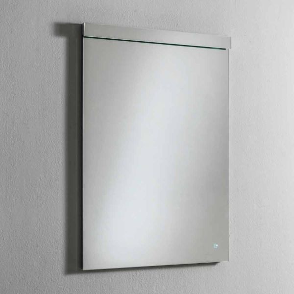Wandspiegel mit integriertem led-licht aus edelstahl made in italy - tuccio