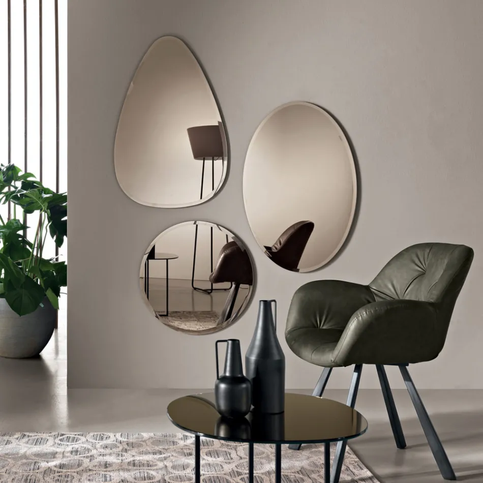 Beata Wandspiegel mit umlaufendem Schliff, hergestellt in Italien Viadurini