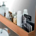 Wandspiegel mit Struktur und Ablagefach aus Teakholz - Palima Viadurini