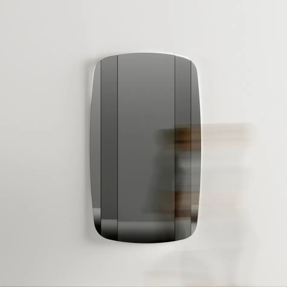 Wandspiegel mit Struktur aus schwarz lackiertem Holz, hergestellt in Italien – Arya Viadurini
