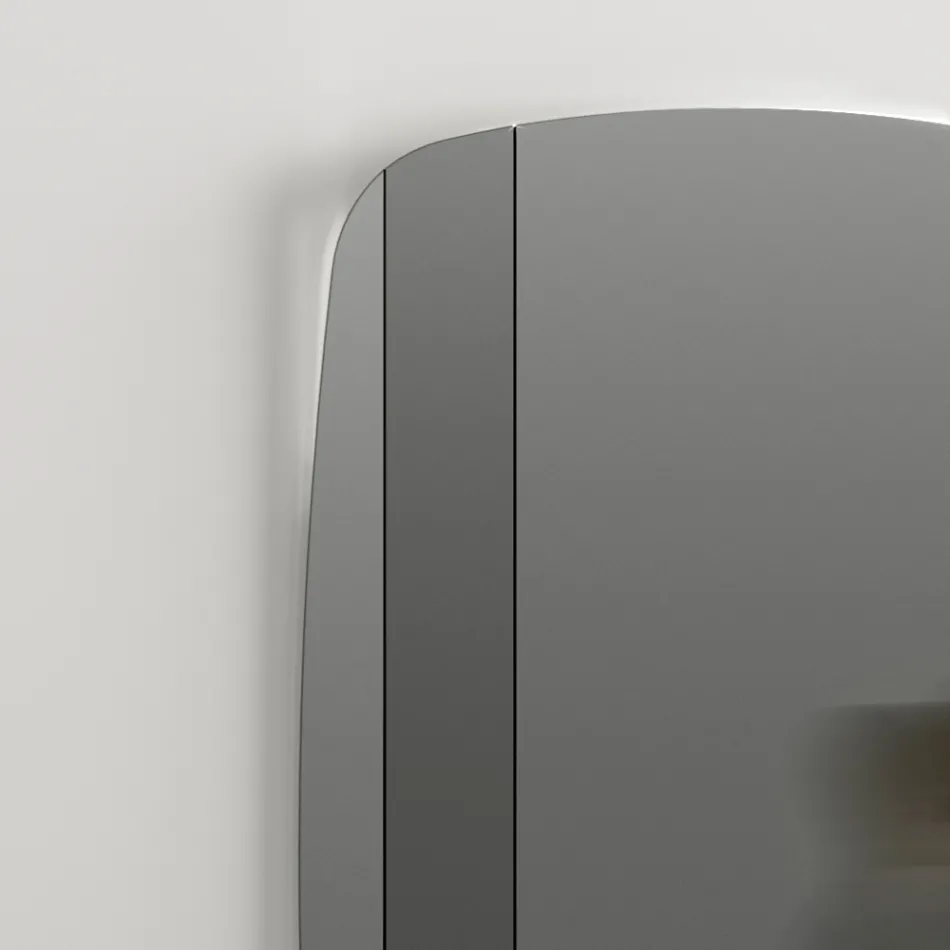 Wandspiegel mit Struktur aus schwarz lackiertem Holz, hergestellt in Italien – Arya Viadurini