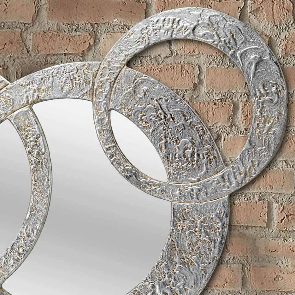 Design Wandspiegel in Blattsilber hergestellt in Italien Cortina Viadurini