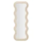 Wandspiegel aus MDF mit Samtbezug und Wellenlinien - Sheldon Viadurini