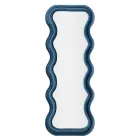 Wandspiegel aus MDF mit Samtbezug und Wellenlinien - Sheldon Viadurini