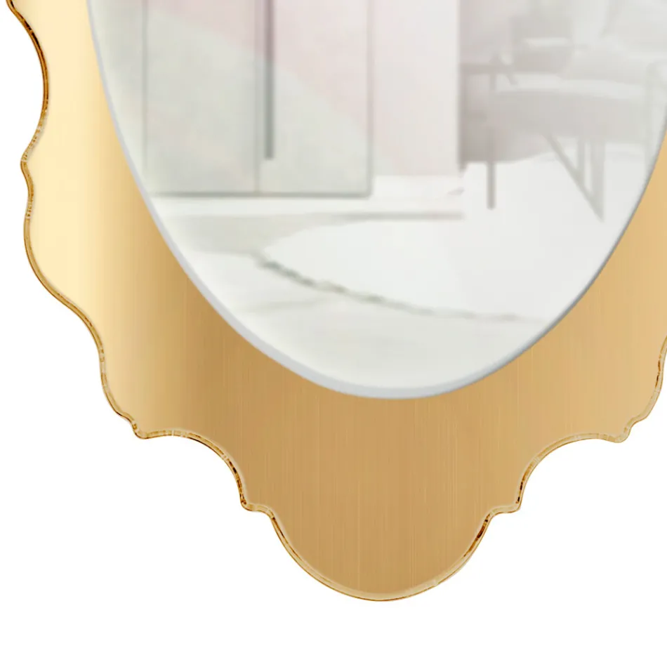 Plexiglas-Wandspiegel mit Gold- oder Silberrahmen, hergestellt in Italien - Ariele Viadurini
