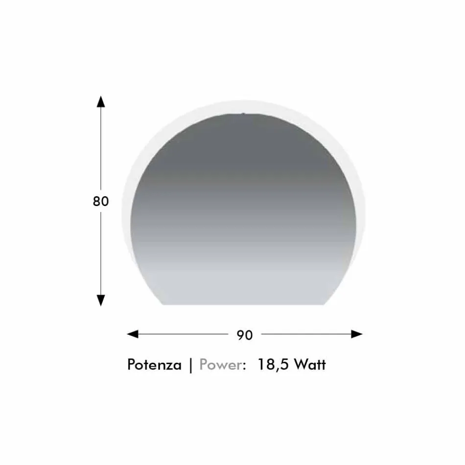 Moderner Wandspiegel mit sandgestrahltem Detail und LED Made in Italy - Rialto Viadurini