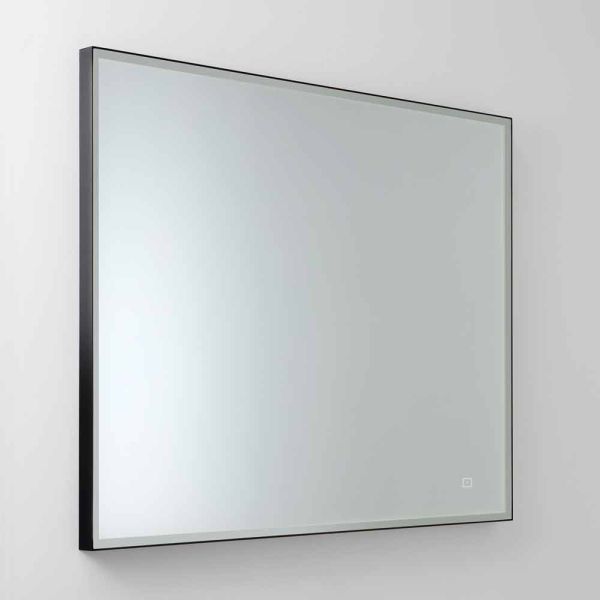 Quadratischer wandspiegel mit led aus satinglas made in italy - mirro