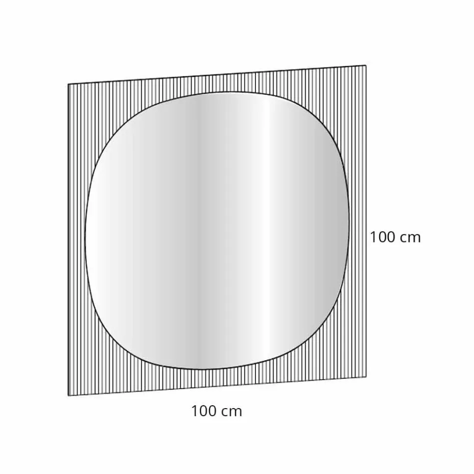 Smoked Color Moderner quadratischer Wandspiegel Made in Italy - Bandolero Viadurini