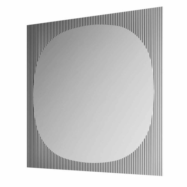 Moderner quadratischer wandspiegel in rauchiger farbe made in italy - bandolero