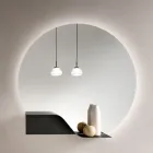 LED-beleuchteter Wandspiegel mit ABS-Rahmen, hergestellt in Italien – Dafira Viadurini