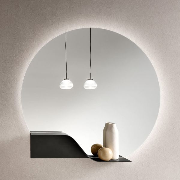 Led-beleuchteter wandspiegel mit abs-rahmen, hergestellt in italien – dafira