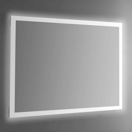 Hintergrundbeleuchteter Wandspiegel mit sandgestrahltem Rahmen Made in Italy - Edigio Viadurini