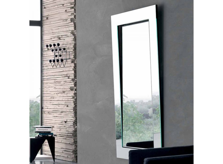 Rechteckiger Wandspiegel mit geneigtem Rahmen Made in Italy - Salamina Viadurini