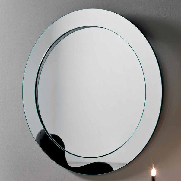 Runder wandspiegel mit geneigtem rahmen made in italy - salamina