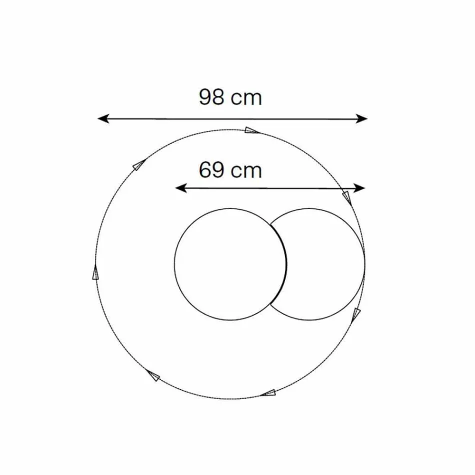 Runder Wandspiegel mit um 360 ° drehbarem Satelliten Made in Italy - Shaki Viadurini