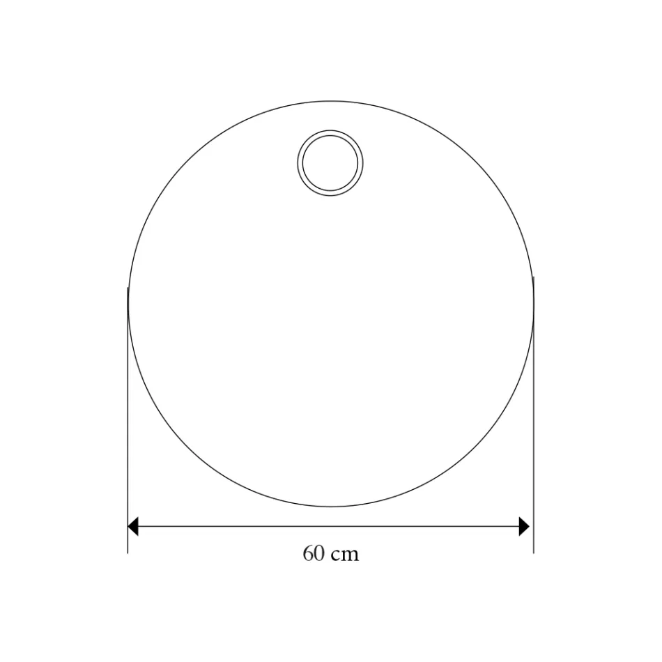 Runder Wandspiegel mit farbigem Teakholzring Made in Italy - Odile Viadurini
