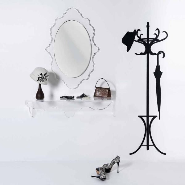Joy transparenter design-wandspiegel, made in italy