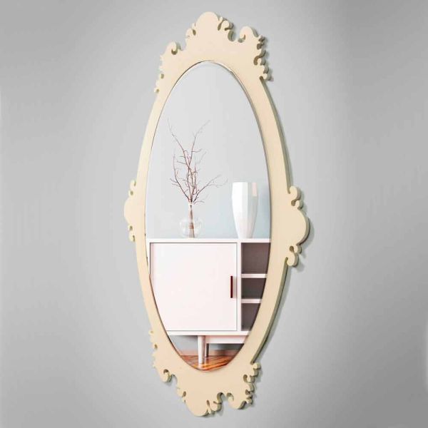 Vintage brown wood design wandspiegel mit rahmen - giangio