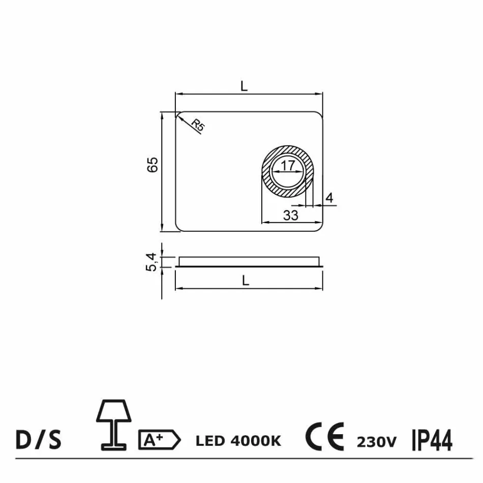 Schminkspiegel im modernen Design, LED-Beleuchtung, Maren Viadurini