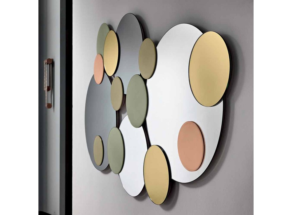 Dekorativer Wandspiegel mit farbigen Kreisen in 2 Dimensionen - Babol