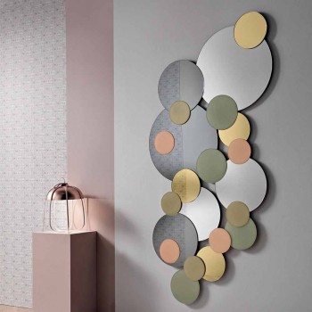 Dekorativer Wandspiegel mit farbigen Kreisen in 2 Dimensionen - Babol