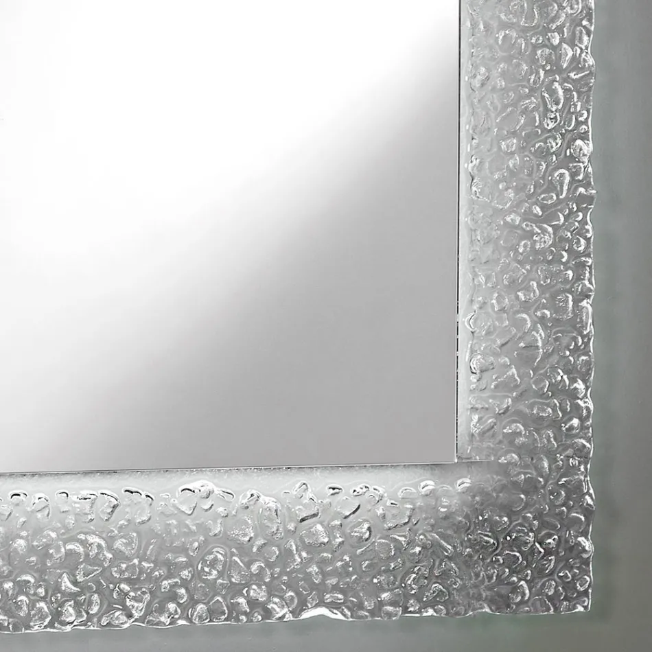 Dekorativer Wandspiegel mit Glasrahmen und luxuriösem LED-Licht - Attimo Viadurini