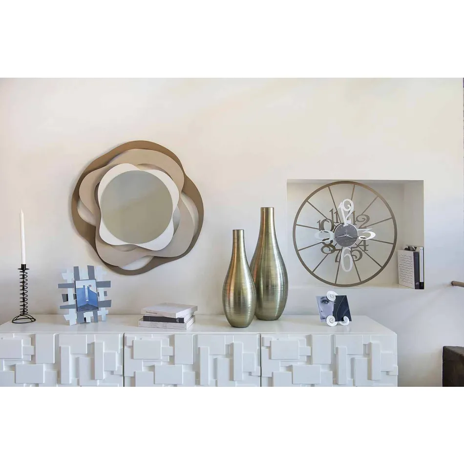 Tricolor Iron Modern Design Wandspiegel Made in Italy - Gertrude Viadurini