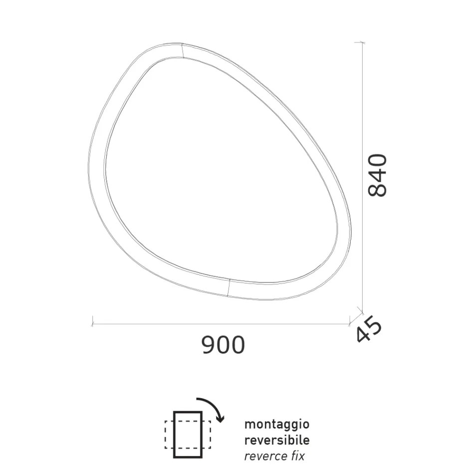 Unregelmäßig geformter Spiegel mit Hintergrundbeleuchtung, hergestellt in Italien – Ride Viadurini