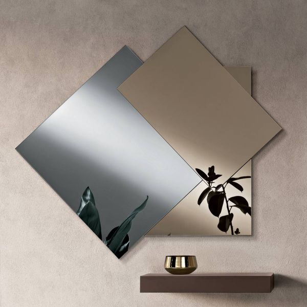 Spiegel aus 3 überlappenden platten, 2 bronze und 1 rauchglas - armida
