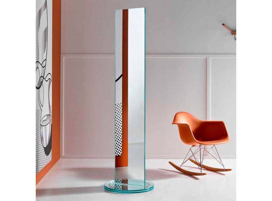 Freistehender doppelseitiger Spiegel mit luxuriösem Rontante-Glasfuß - Gaudenzio Viadurini