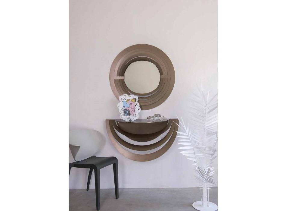 Moderner runder Wandspiegel aus farbigem Eisen Made in Italy - Oregano Viadurini