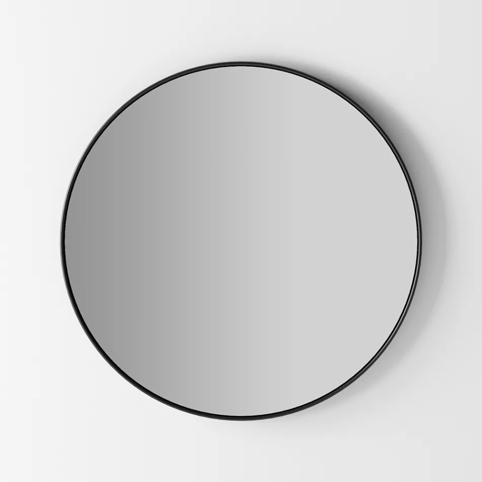 Wandspiegel mit Hintergrundbeleuchtung und schwarzem Rahmen Made in Italy - Riflessi Viadurini