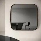 Quadratischer Spiegel mit Holzrahmen, hergestellt in Italien - Vespera Viadurini