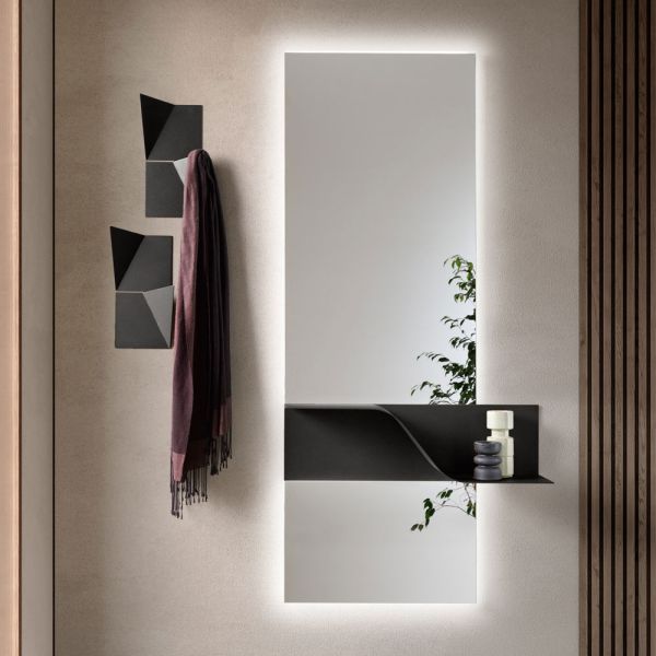 Rechteckiger glasspiegel mit led-hintergrundbeleuchtung, hergestellt in italien - solen