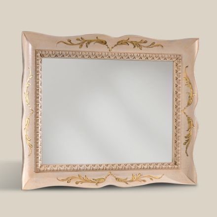 Rechteckiger Spiegel aus weißem Holz im klassischen Stil Made in Italy - Florence Viadurini