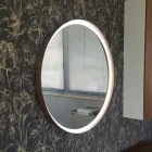 Runder Wandspiegel mit Metallrahmen in verschiedenen Farben und LED-Licht - Renga Viadurini