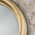 Runder Spiegel mit luxuriösem goldenem Holzrahmen Made in Italy - Adelin Viadurini