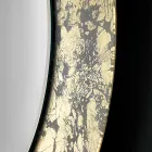 Runder Spiegel mit blattverziertem Glasrahmen Made in Italy - Alisso Viadurini