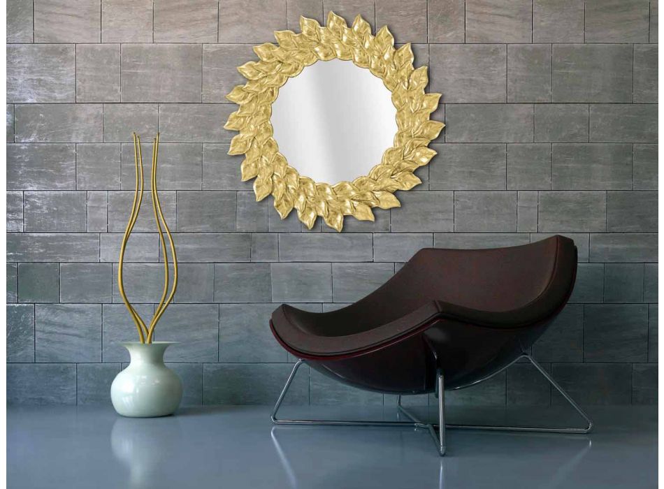 Runder Wandspiegel im modernen Design mit Eisenrahmen - Seneca Viadurini