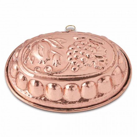 Desserts Ovale Kuchenform in Handverzinntes Kupfer mit Dekoration - Gianfilippo Viadurini