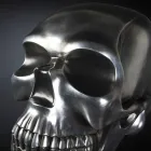 Totenkopf-Statue aus Silberkeramik Made in Italy - Skull Viadurini