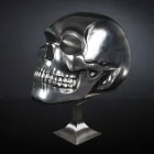 Totenkopf-Statue aus Silberkeramik Made in Italy - Skull Viadurini