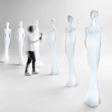 Leuchtendes Statuen-Bodendesign mit LED-Licht für den Innenbereich - Penelope von Myyour Viadurini