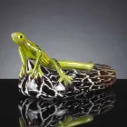 Figurine in Form einer Eidechse auf einem Stein aus farbigem Glas Made in Italy - Certola Viadurini